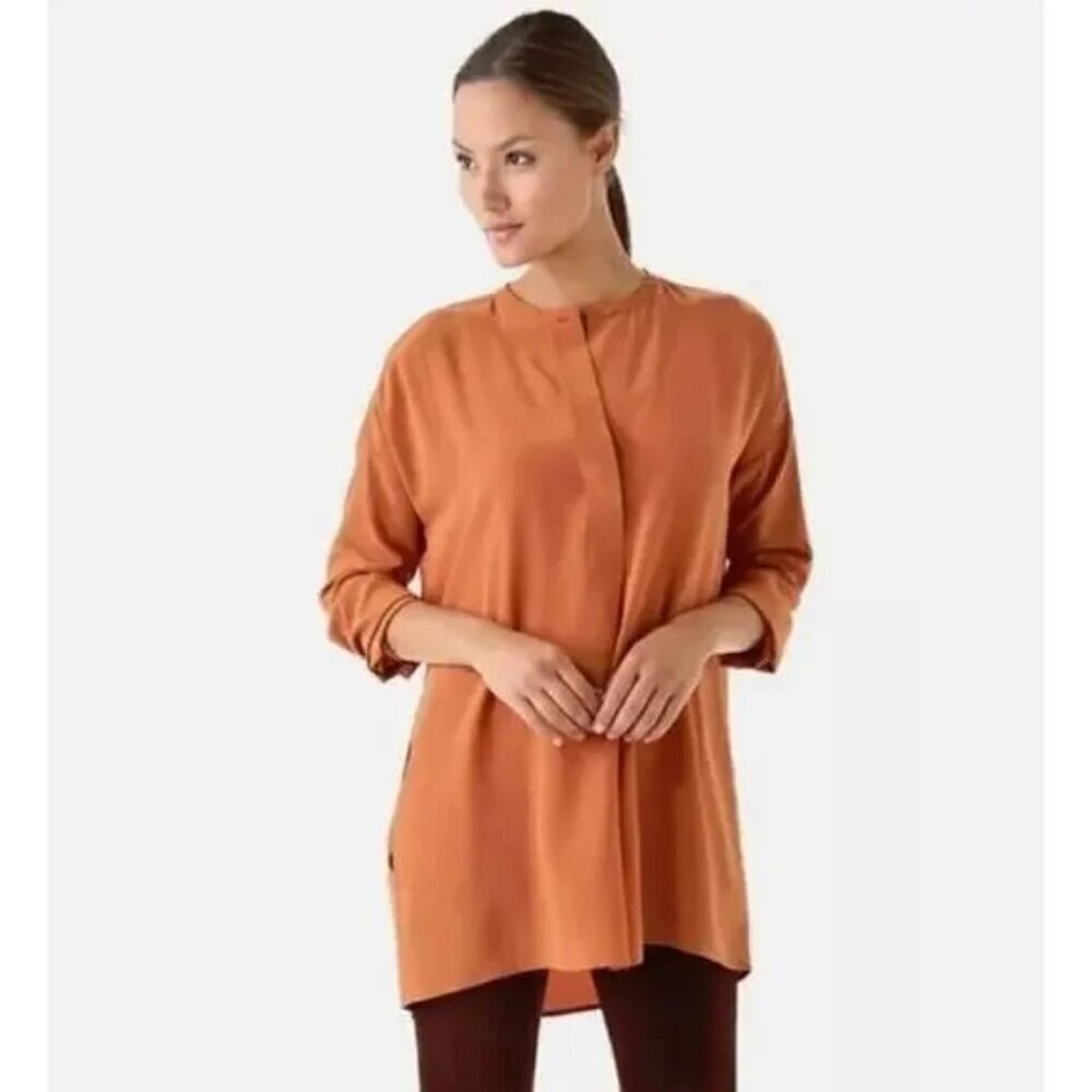 Vince Cinnamon 100% Silk Tunic Top - Size M